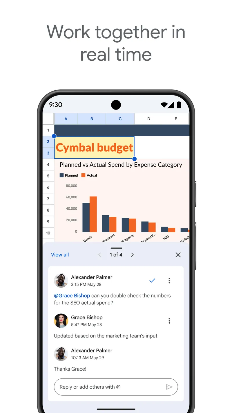 Google Sheets screenshot 1
